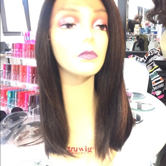 Wig Fullcap Freepart 14-16 inch bob streak brown main image 8
